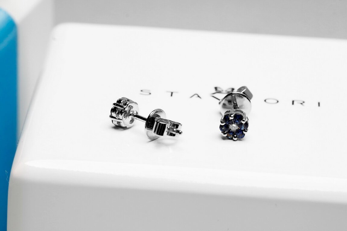 Złote kolczyki KBD3517 - Diament